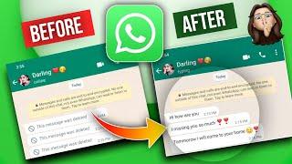 WhatsApp deleted messages recovery ?| whatsapp delete chat recovery?