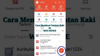 cara membuat catatan kaki di WPS OFFICE #shorts