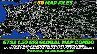 ETS2 1.50 Global Map Combo - RusMap 2.50, EAA Map, Trans-Siberia Truckway, Kirov, Southeast Asia....