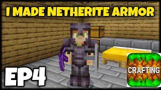 I COMPLETED MY NETHERITE ARMOR IN CRAFTING AND BUILDING SURVIVAL EP4 || CRAFTING AND BUILDING HINDI