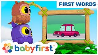 New Episode! - Hoot, Scoot & What | Learn First Words | Veggies & Vehicles for Babies | BabyFirst TV