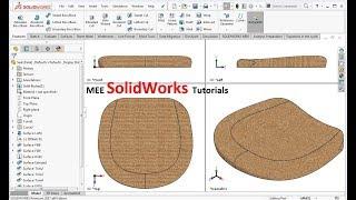 SolidWorks|Projected Curve to Model Part of a Seat in SolidWorks