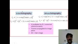 Digital holography for three-dimensional information processing: Anith Nelleri VIT Chennai