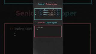 Junior Developer vs Senior Developer. #programming #coding #html #css #javascript #dsa #webdeveloper