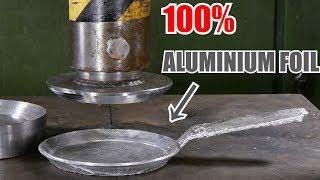 Making Frying Pan from Aluminium Foil with Hydraulic Press | in 4K