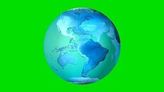 3D Earth Globe on Green Screen | Blue Earth Background