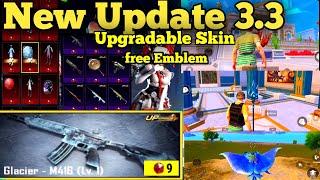 New Update 3.3Upgradable Mythic Gun skin | Full Glacier Set With M416Free Emblem | PUBGM