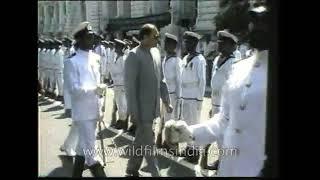 Rajiv Gandhi escapes an attempt on his life by a Sri Lankan Naval Cadet