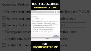 Install Windows 11 23H2 on unsupported PC using Rufus