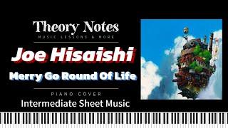 Joe Hisaishi Merry Go Round of Life Intermediate Piano Tutorial with Sheet Music