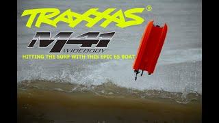 TRAXXAS M41 6S RC BOAT HITTING THE WAVES