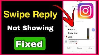 Instagram Message Swipe Reply Not Working | Instagram Reply Option Not Showing | 2023