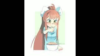 Monika eats real food for the first time