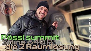  Entdecke den Campervan mit 2 Räumen mit 6,40m Länge Pössl summit Shine 640 R und optional 4 Sitzen