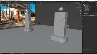 "How to Model a Realistic Abandoned Gas Station in Blender" Part 2