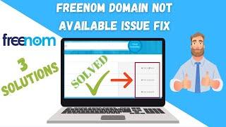 Fix Freenom not available error | freenom domain not available problem