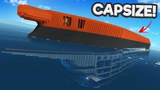 I Got Stuck in a SINKING Capsized Cruise Ship in Stormworks Sinking Ship Survival!