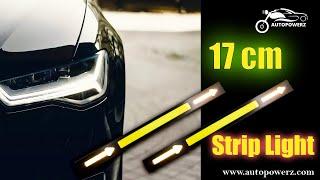 AutoPowerz 2 color 17 CM DRL Flashing White & Yellow Arrow Car Fancy Lights (Yellow, White)