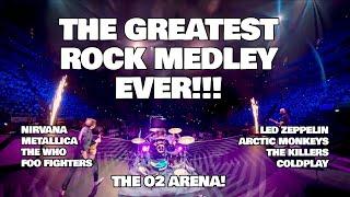 THE GREATEST ROCK MEDLEY EVER!!! - O2 ARENA - 20,000 AUDIENCE - YOUNG VOICES - DRUMMING - INCREDIBLE