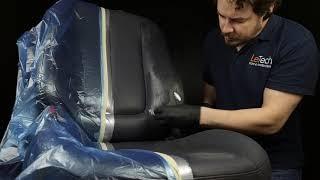 LeTech leather repair. Реставрация кожи LeTech. Leather car seat restoration.