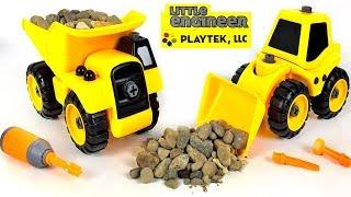 UNBOXING PLAYTEK LITTLE ENGINEER CONSTRUCTION SERIES MIGHTY MACHINE WITH DUMP TRUCK & WHEELED LOADER