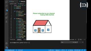 Very easy to Draw House using Python Turtle Graphics | Python Turtle Graphics #CodingWithKarthik