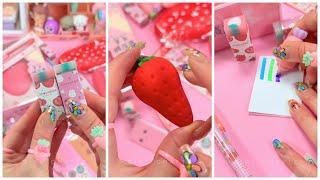 ASMR - Unboxing Cute Strawberry Stationery Set  - NO MUSIC - #shorts #youtubeshorts