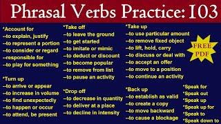 One Hour of Phrasal Verbs Practice ~ Meanings with simple example sentences #phrasalverbs