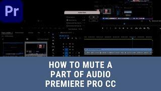 How to Mute a Section or Part of Audio - Premiere Pro CC 2021