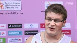 Pawel Fajdek (POL), Hammer Men - flash interview (ECH U23 Ostrava 2011)
