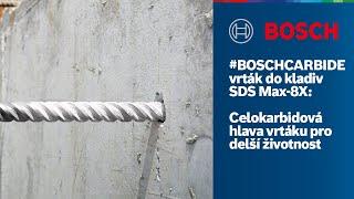 #BOSCHCARBIDE vrták do kladiv SDS Max-8X: Celokarbidová hlava vrtáku pro delší životnost