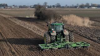 Wiosenne prace na gospodarstwie  John Deere 6830 VS Podwójne brony