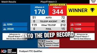 Into the Deep Prior World Record 329 un-penalized | Fruitport FTC Qualifier Playoff 3