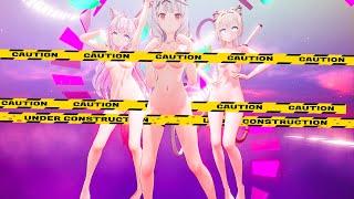 【MMD R18 HOLOLIVE/4K】(博衣こより,風真いろは,沙花叉クロヱ) ~《トライアドプリムスのPerfume式ホコリヨケダンス》~