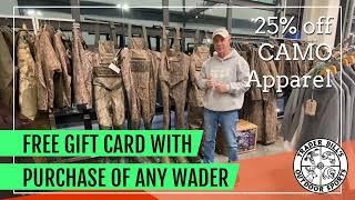 Free Gift card with purchase of any Wader