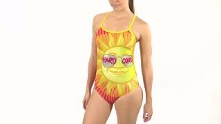 HARDCORESPORT Women's Shades Yellow Cali Back One Piece Swimsuit | SwimOutlet.com