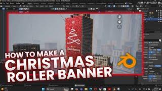 Banner unroll CGI ads using VFX in #blender #christmas #advertisement