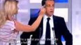 Sarkozy's tantrum in France3 tv studio (with subtitles)
