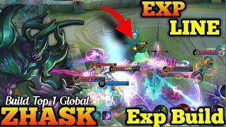 ZHASK EXP LINE GAMEPLAY IS ️ !! MOST POWERFUL BUILD IN EXP LINE !! Build Top 1 Global Zhask ~ MLBB