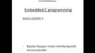 Stepper motor programming in embedded c