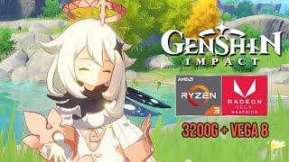 Genshin Impact - Benchmark & Gameplay | Ryzen 3 3200G + Vega 8 Graphics