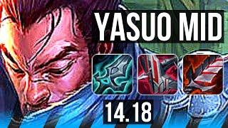 YASUO vs TRISTANA (MID) | Rank 4, 10/1/8, Legendary | EUW Challenger | 14.18