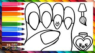 Draw And Color A Hand With Nailpolish  Drawings For Kids