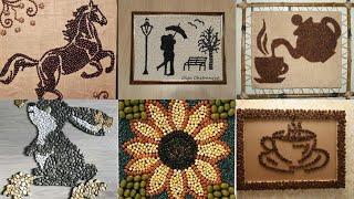 How to make coofe beans frame ideas||How to use coffee beans for home decorations||coffee beans||art