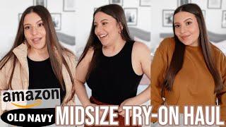 MIDSIZE AMAZON + OLD  NAVY CLOTHING HAUL: FIRST IMPRESSION TRY-ON | SIZE L/XL/14 | Jackie Ann