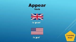 Appear meaning pronunciation and synonyms #Shorts