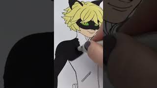 Coloring Cat Noir Miraculous Ladybug #coloring #art #catnoir #miraculousladybug