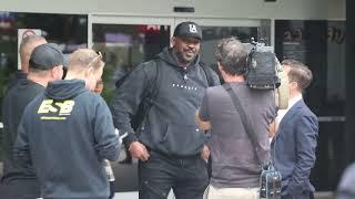 Jon jones lands in Sydney