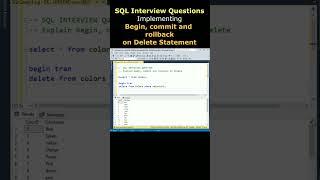 SQL Interview Questions Delete statement with Commit and Rollback #sqlinterviewquestionsandanswers