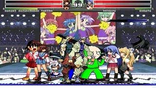 Team Haruhi vs Team Konata MUGEN Request 4v4 Battle!!!